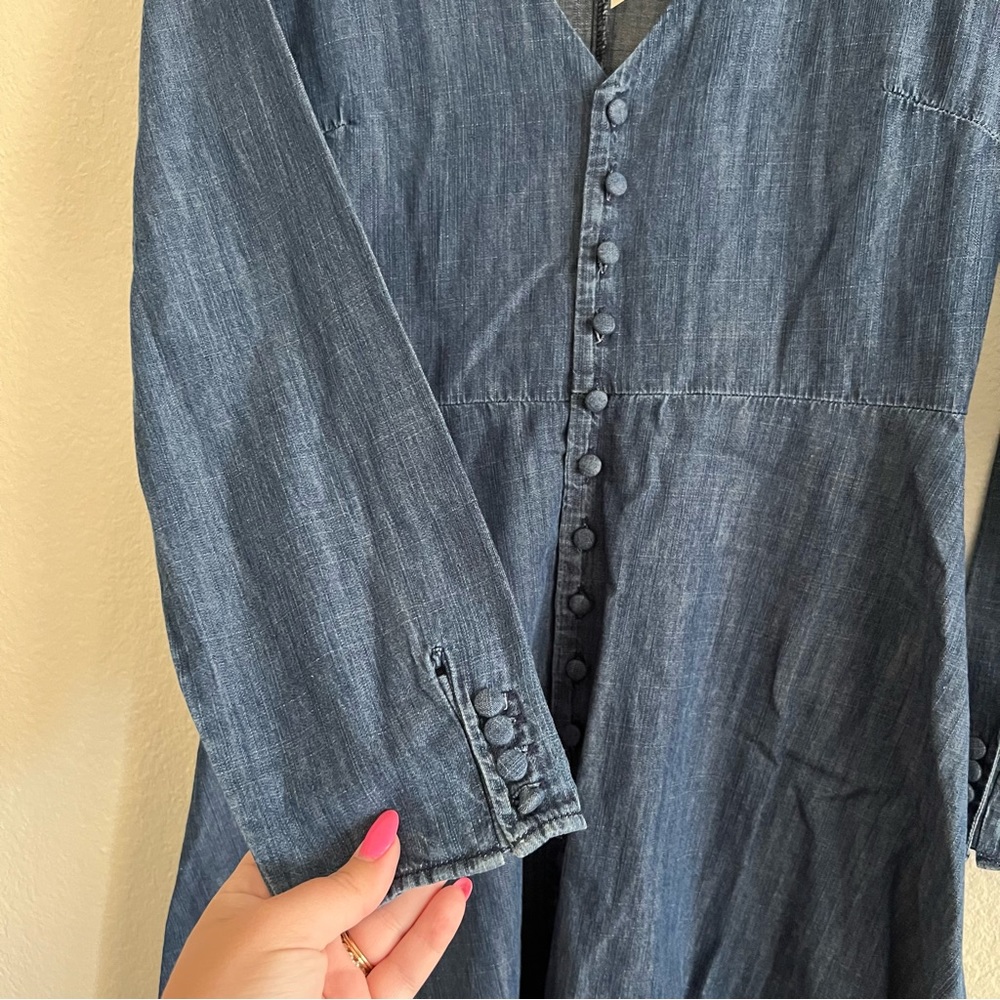 Madewell Denim Lilyblossom Button Front Dress NWT Sz 4 - Picture 8 of 8